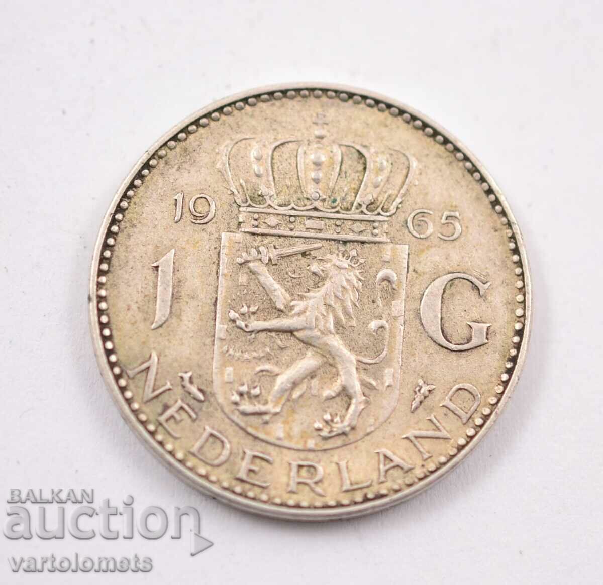 1 гулден, 1965 Сребро 0.720, 6.5g, ø 25mm - Нидерландия