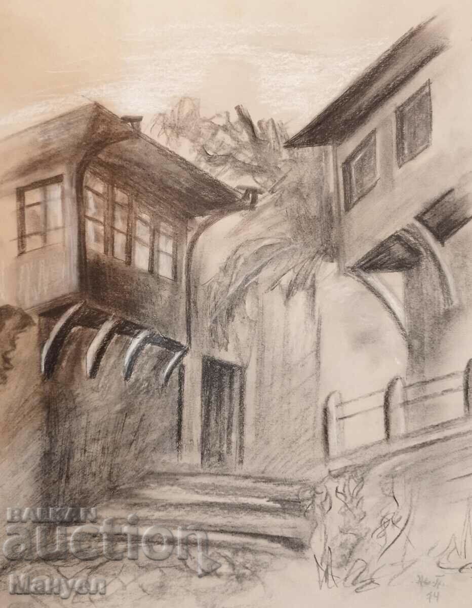 Painting "Through old Plovdiv" Zhivka Peycheva. with price 180.00 BGN | € 92.03