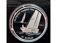 Silver 25 Rupees Sailing Olympics 1995 Seychelles