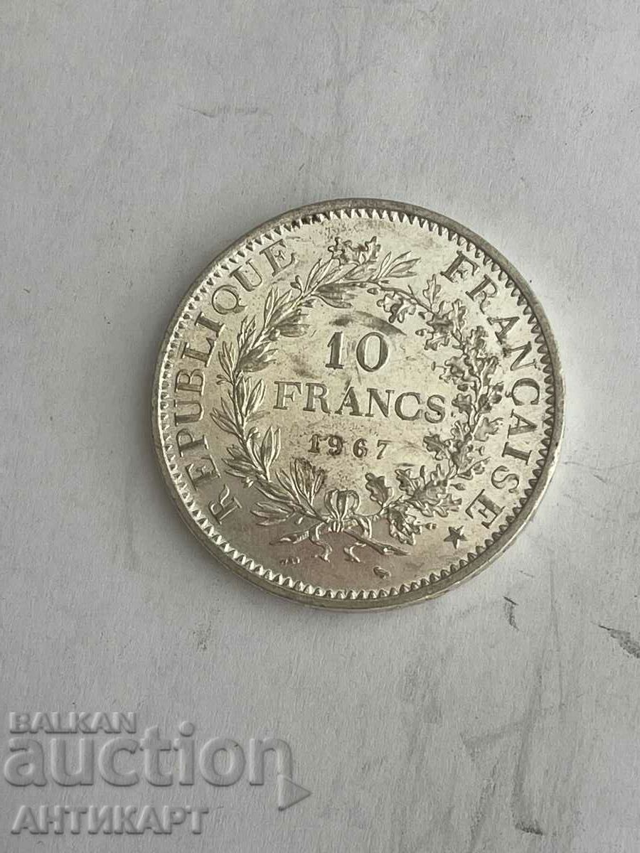 moneda de argint 10 franci Franta 1967 argint