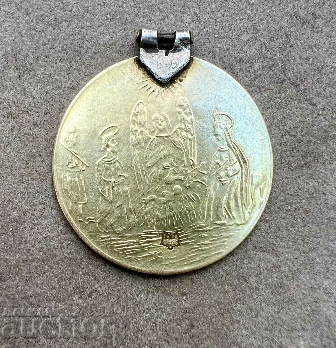 Gold authentic jewelry/ pendant for Baptism 14k