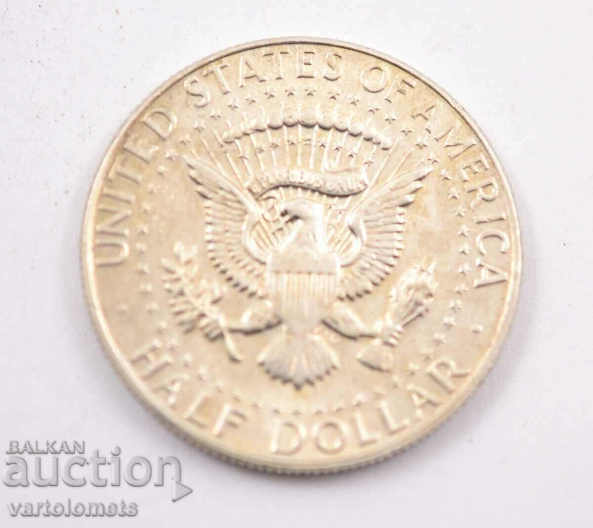 ½ долар  1967 - САЩ Кенеди Халф долар 11.5 гр сребро