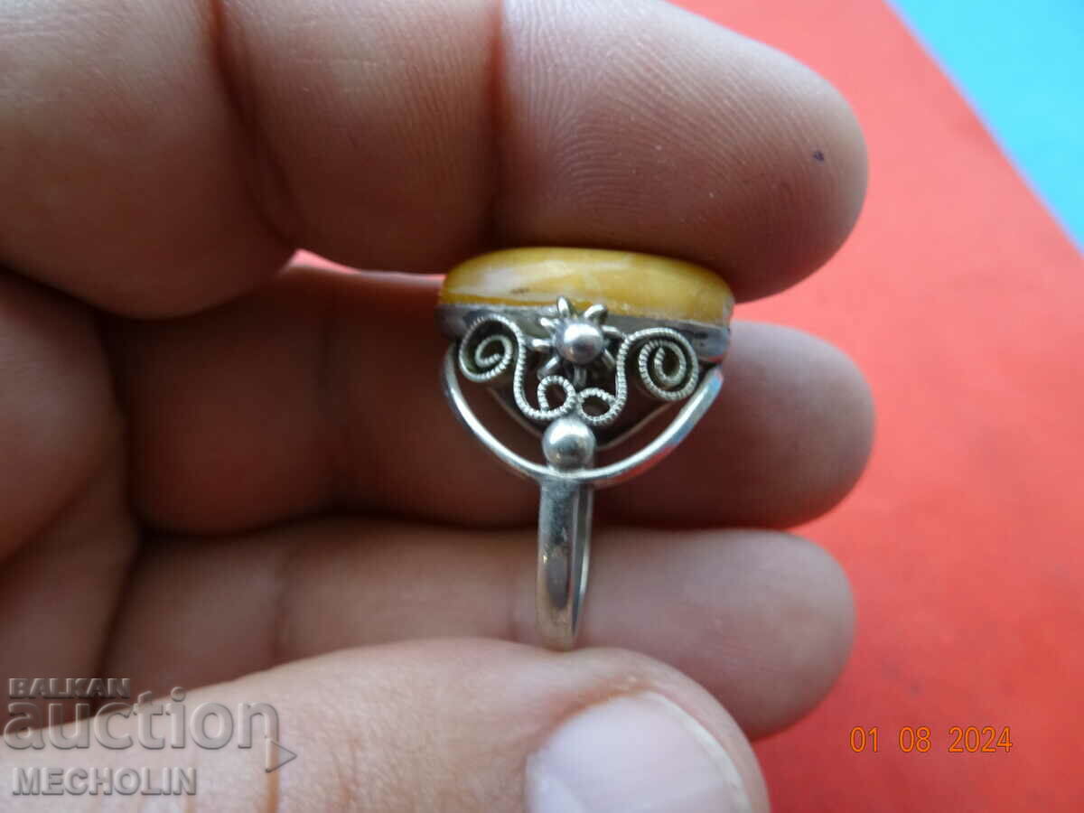 OLD RING WITH NATURAL STONE
