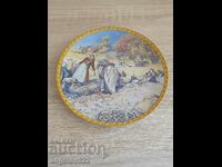 Porcelain plate with a painting by Karl Larsson