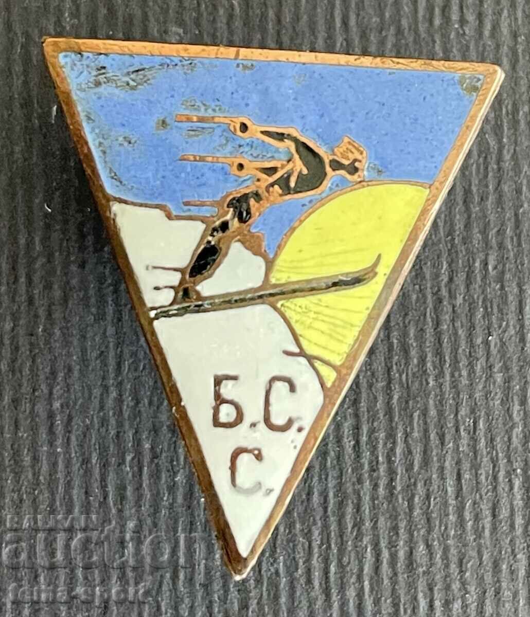 754 Kingdom of Bulgaria sign BSS Bulgarian Ski Union enamel 30's