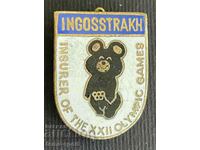 756 USSR badge Olympics Moscow 1980. Misha bear enamel