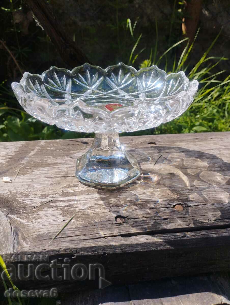 Crystal bowl on a chair suitable for sweets, fruits