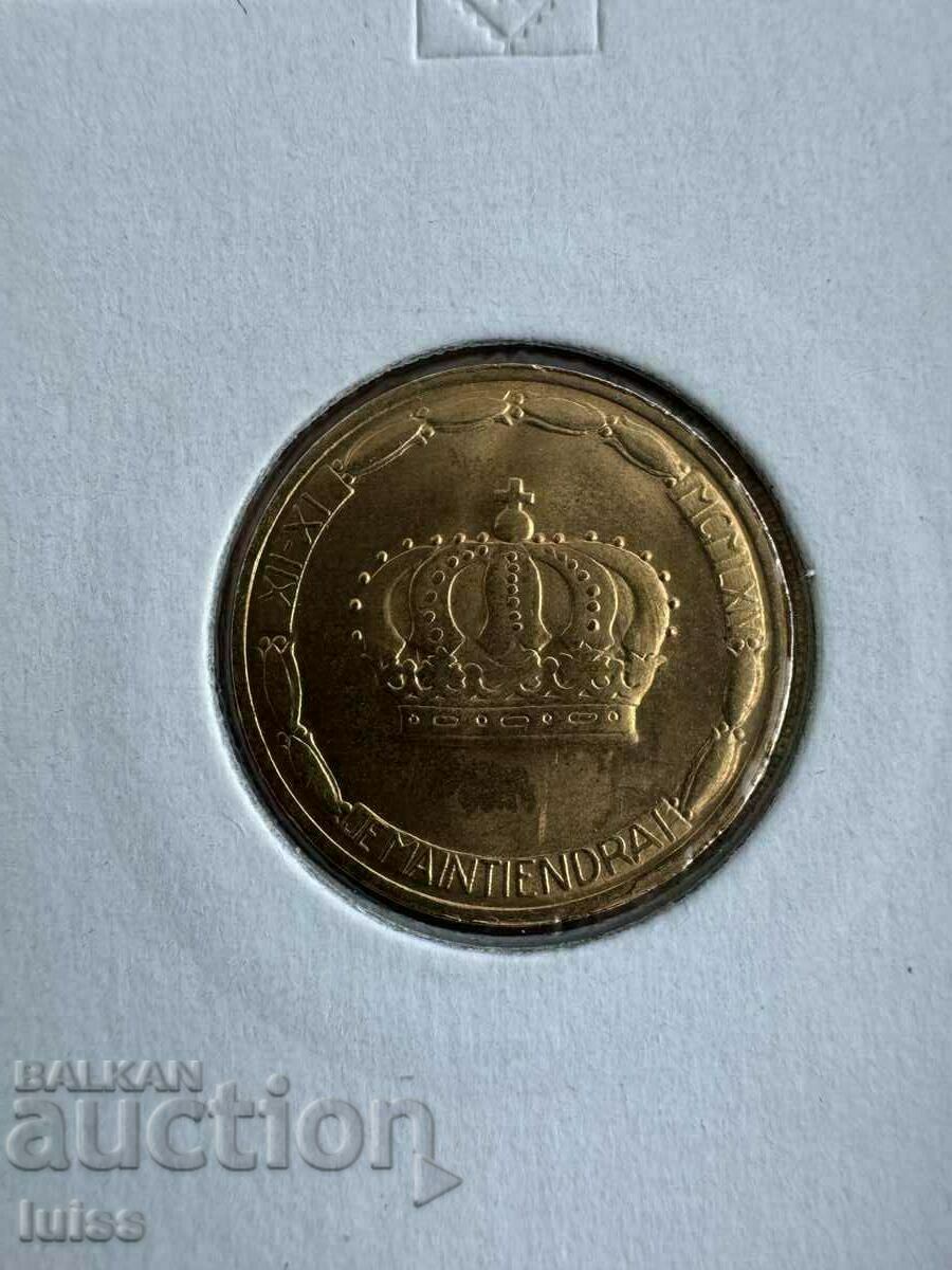 Moneda de aur din Luxemburg 20 de franci 1964 Mare Jean