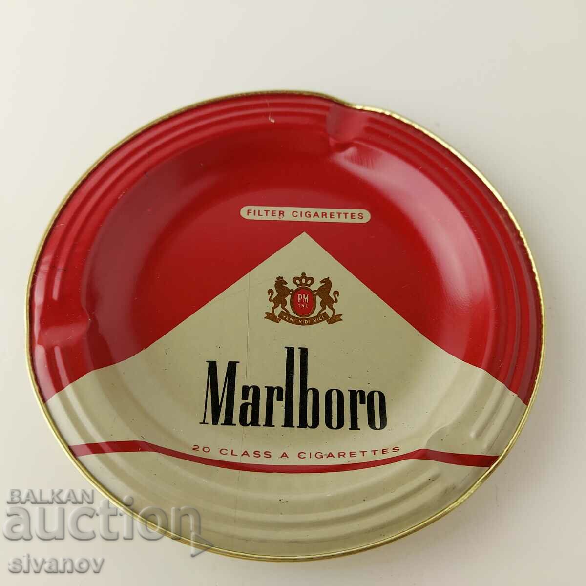 Old advertising metal Marlboro ashtray Marlboro #5629