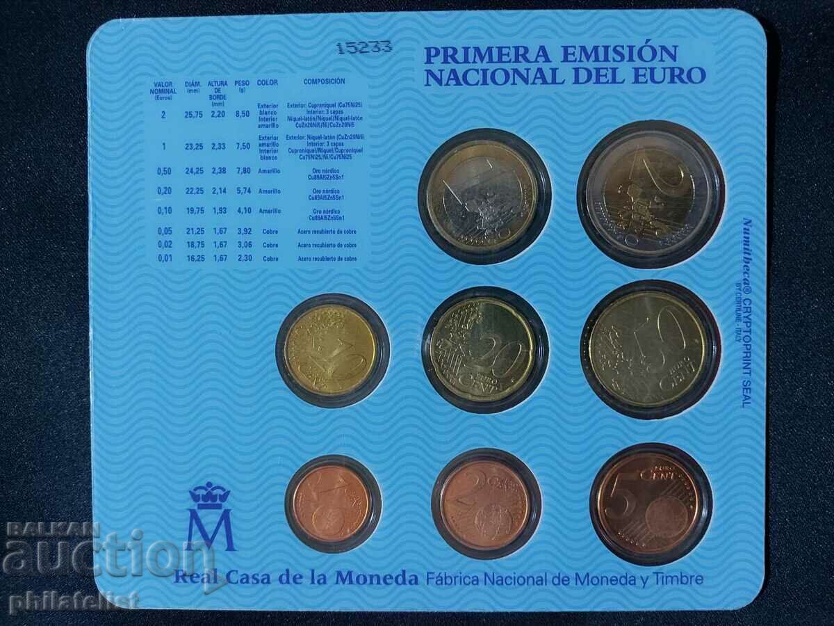Auction Spain 2001 -Complete bank euro set from 1 cent to 2 euros Auction Spain 2001 -Complete bank euro set from 1 cent to 2 euros