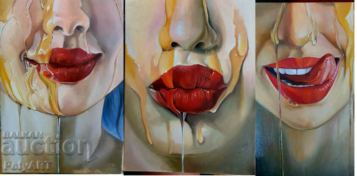 Oil paintings triptych 30/40
