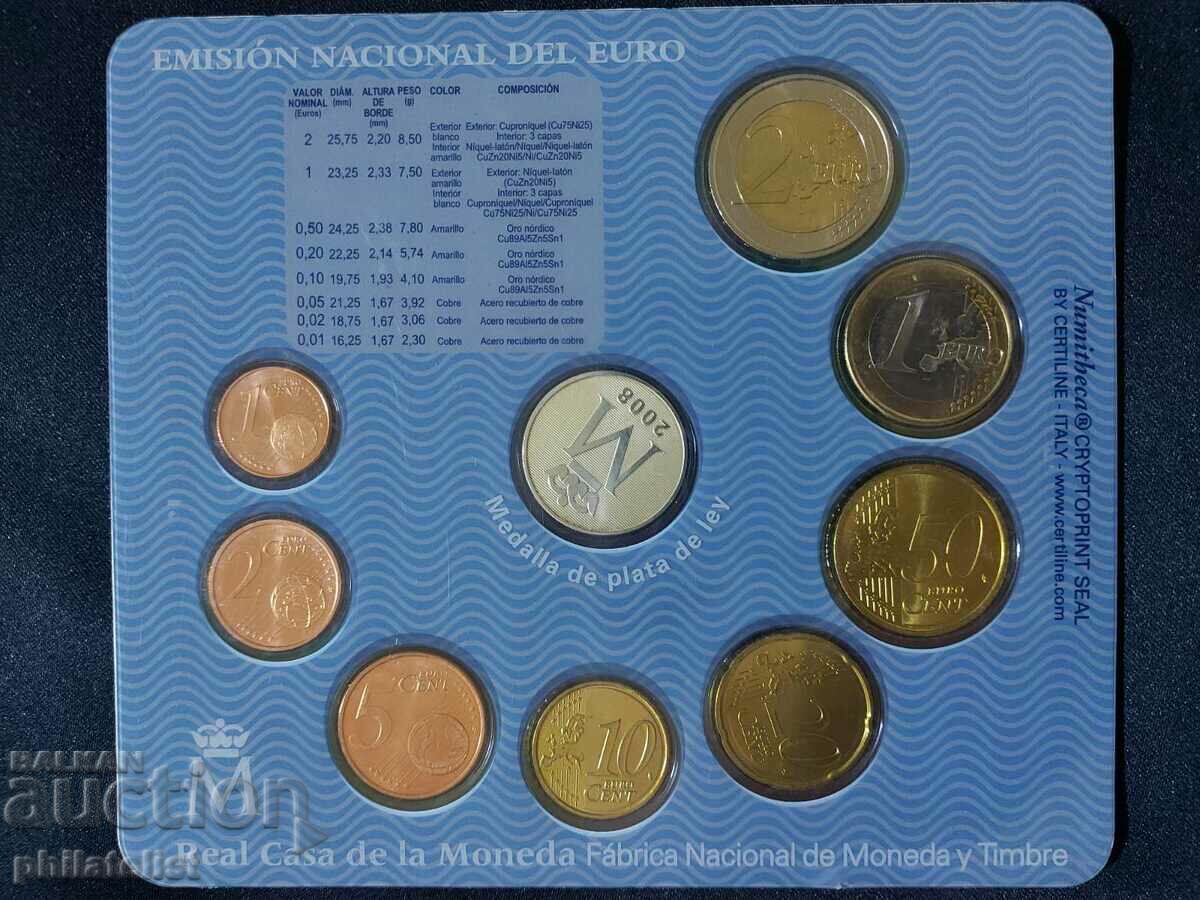 Auction Spain 2008 - Complete Bank Euro Set + BU Medal Auction Spain 2008 - Complete Bank Euro Set + BU Medal