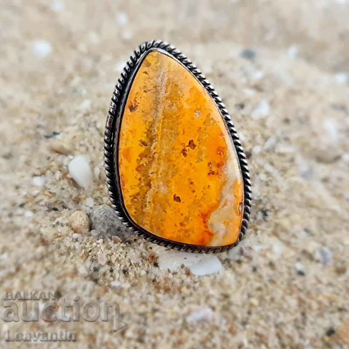 4963 Silver ring with Bee Jasper