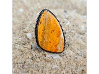 4963 Silver ring with Bee Jasper