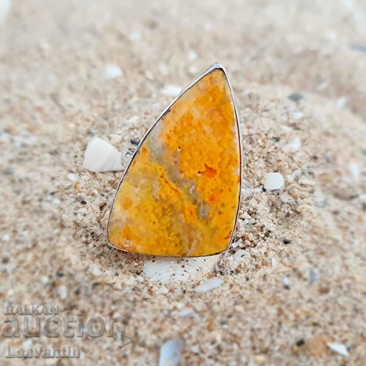 4960 Silver ring with Bee Jasper