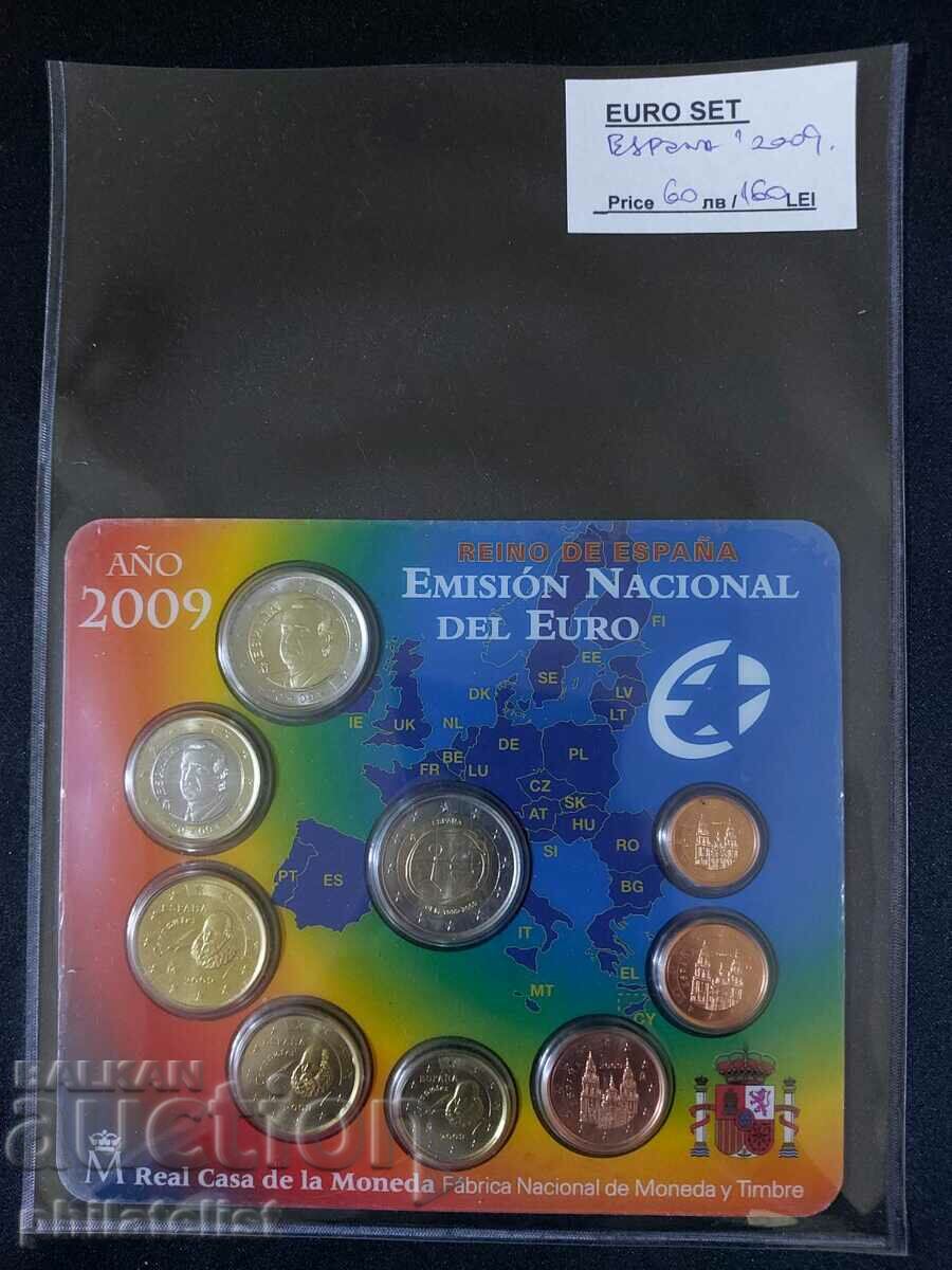 Spania 2009 - Set complet de euro bancar + 2 euro UEM, BU