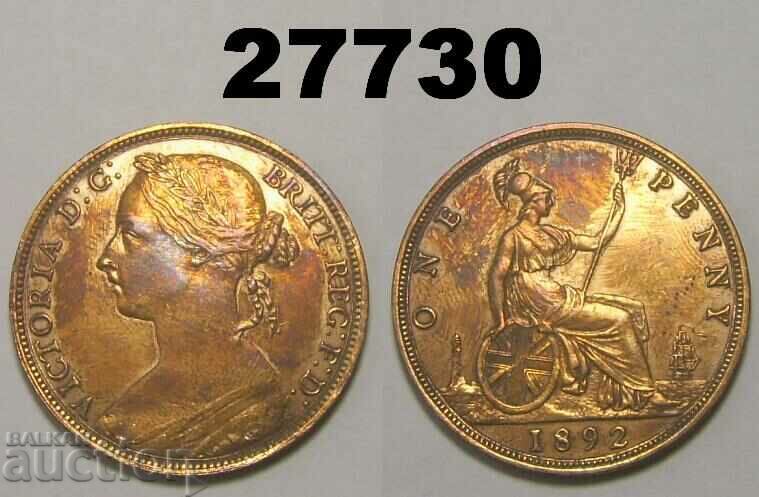 Marea Britanie 1 pence 1892 Excelent