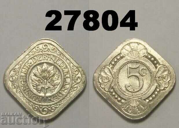 Холандия 5 цента 1929 AUNC