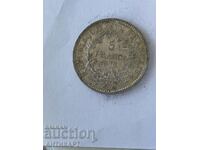 silver coin 5 francs France 1873 silver