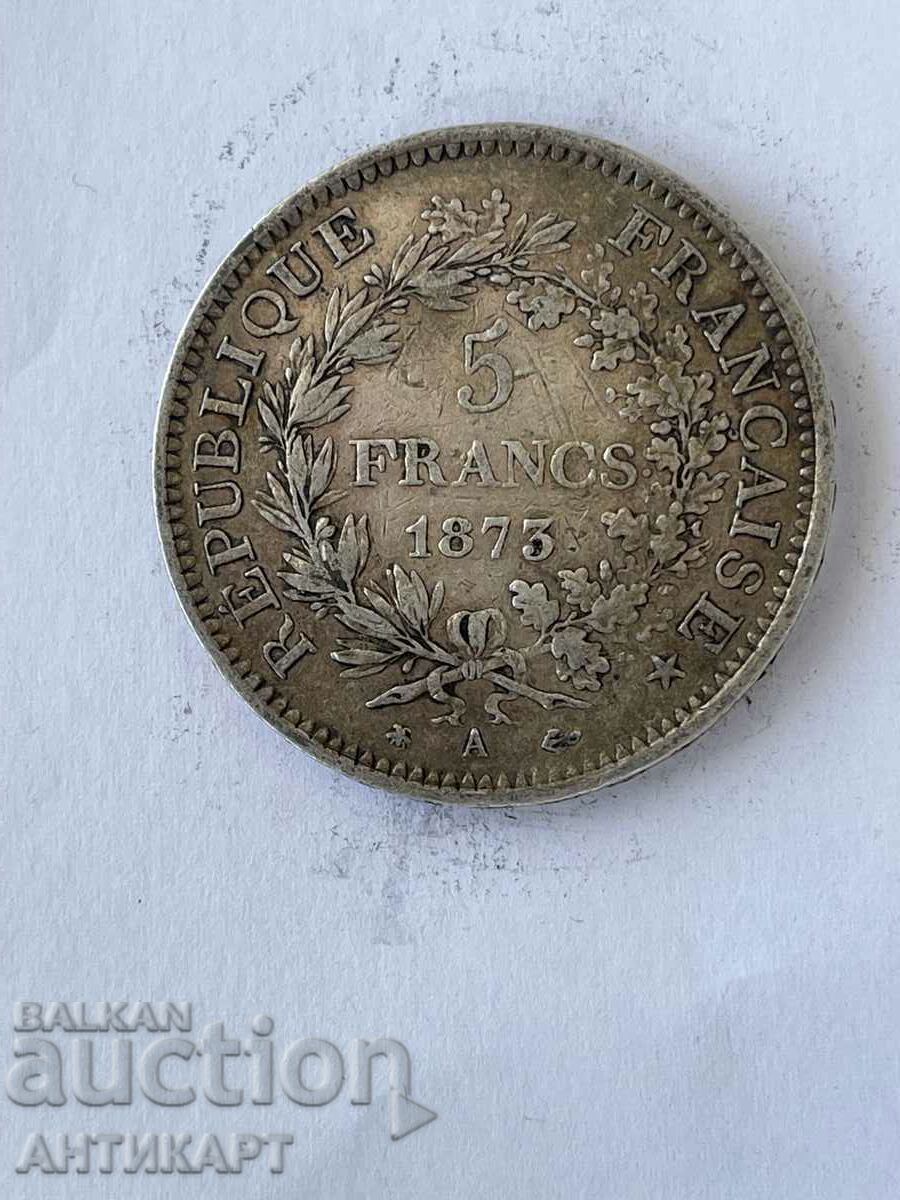 #2 Moneda de argint 5 franci Franța 1873 Argint