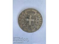 ασημένιο νόμισμα 5 λίρες Ιταλία ασήμι 1874