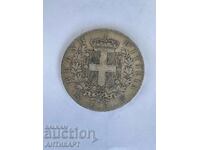 monedă de argint 5 lire Italia 1874 argint