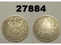 RR! Германия 1 марка 1892 G Рядка монета