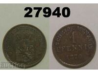 HESSE-DARMSTADT 1 pfennig 1870 Γερμανία