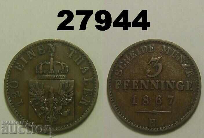 Πρωσία 3 pfennig 1867 B Γερμανία