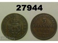 Πρωσία 3 pfennig 1867 B Γερμανία