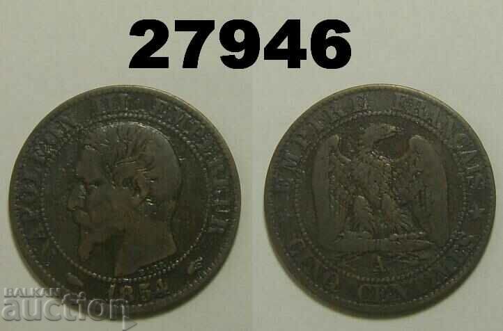 Франция 5 сантима 1854 A