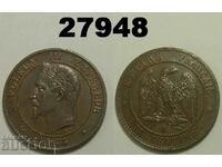 RR! Franța 10 centimes 1864 Un AU minunat