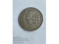 silver coin 5 lira Italy 1873 silver