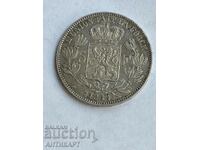 silver coin 5 francs Belgium 1868 silver