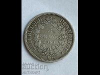 silver coin 5 francs France 1849 silver