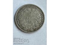 silver coin 5 franc France 1851 silver