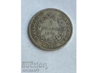 monedă de argint 5 franci Franța 1874 argint