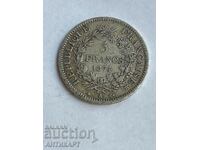 silver coin 5 francs France 1874 silver