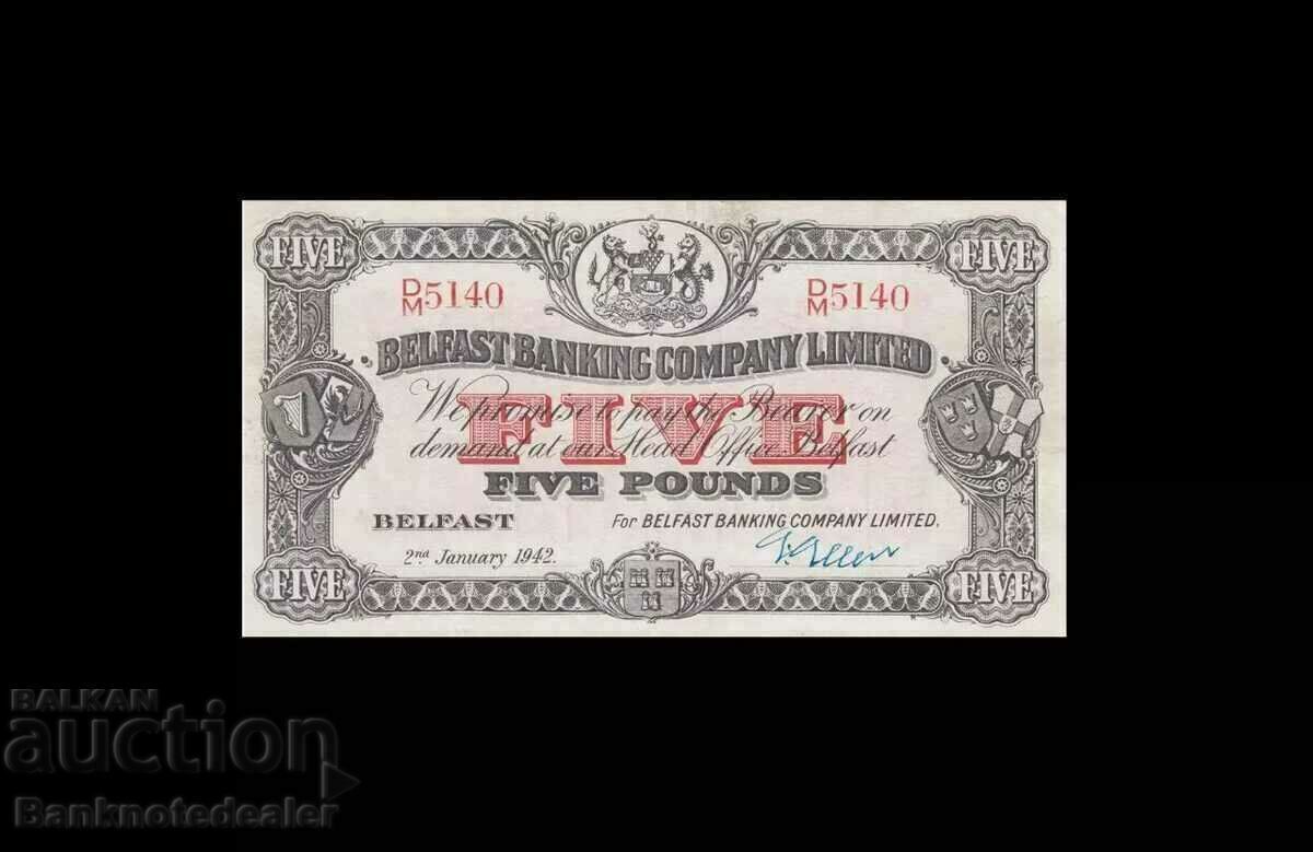 Auction  Ireland Northern Belfast 5 Pounds 1942 Pick 127 b