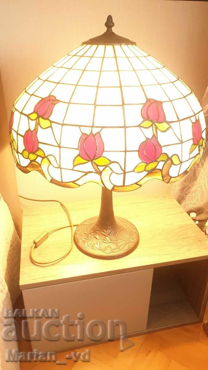 Large Old Tiffany Style Table Lamp - 5