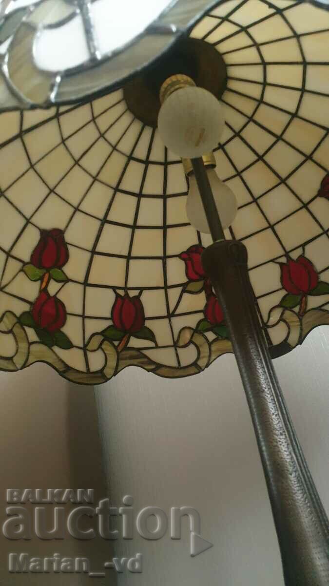 Large Old Tiffany Style Table Lamp - 7