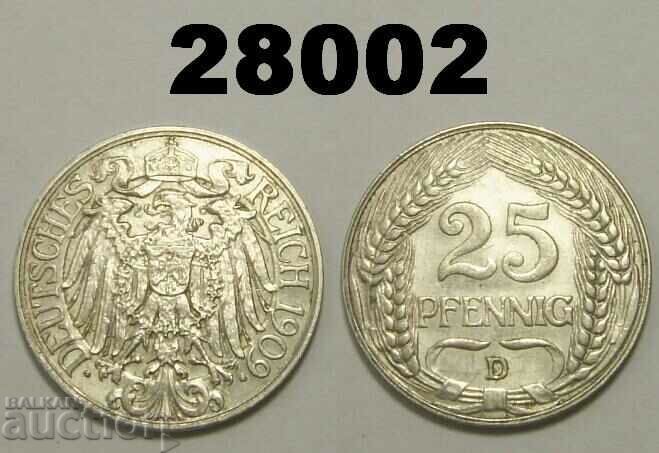 Germania 25 Pfennig 1909 D