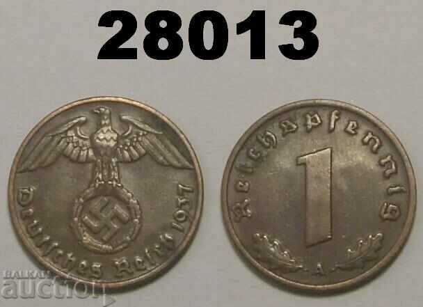 Germany 1 pfennig 1937 A swastika