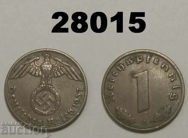 Germania 1 pfennig 1937 O zvastica