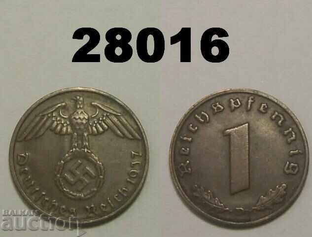 Germania 1 pfennig 1937 D zvastica
