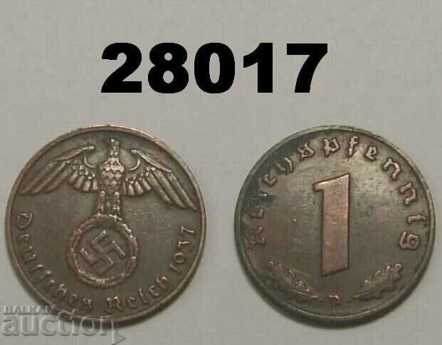 Germany 1 pfennig 1937 D swastika