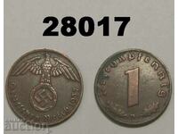 Germania 1 pfennig 1937 D zvastica