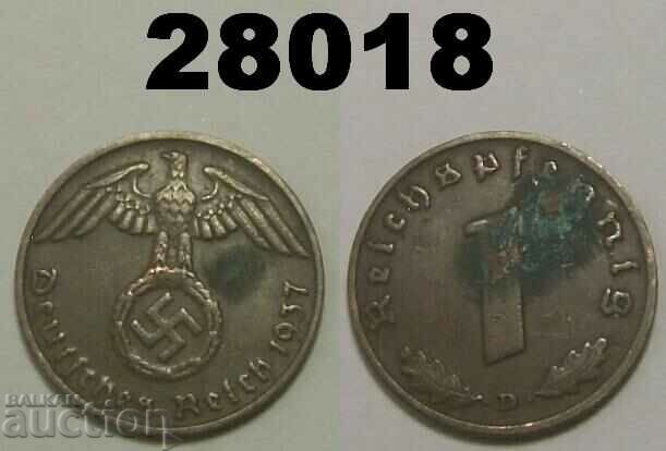 Germany 1 pfennig 1937 D swastika