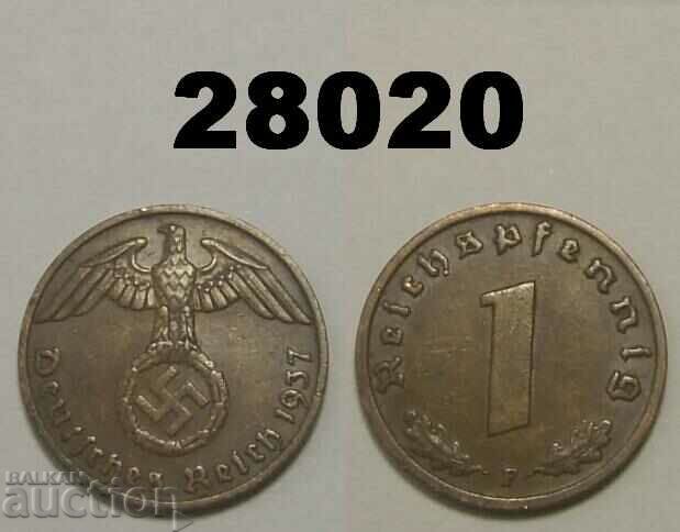 Germania 1 pfennig 1937 F zvastica