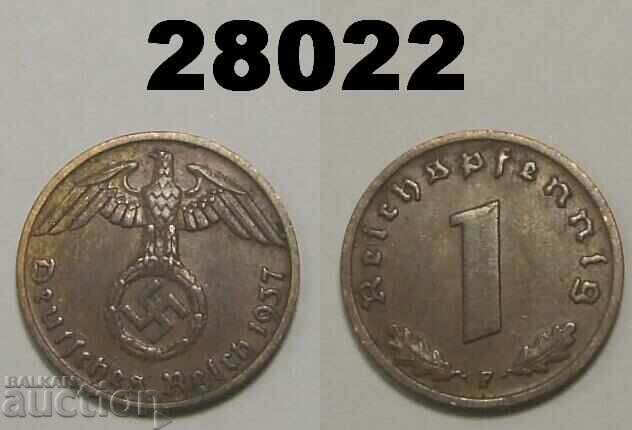 Германия 1 пфениг 1937 F свастика